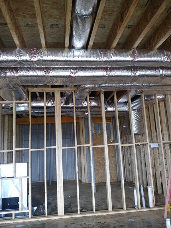 Ductwork fabricated in the Custom Heating & Air Conditioning metal shop
